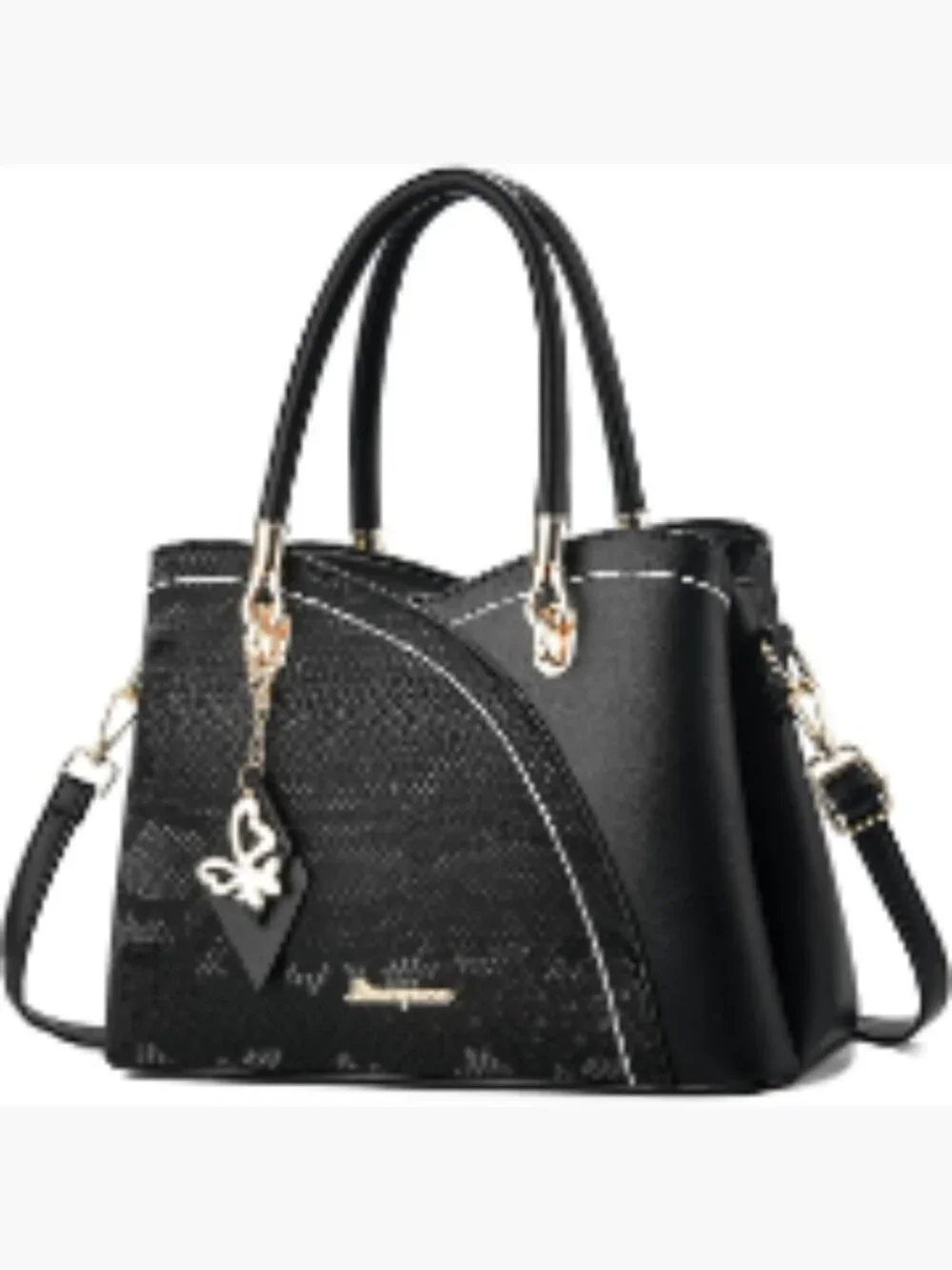 Faux Leather Satchel Handbag Top Handle Shoulder Tote for Women